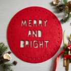 Set of 2 Merry and Bright Felt Placemats