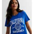 Bright Blue Cotton California Logo T-Shirt