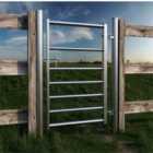 Living and Home Sturdy 7 Bar Half Mesh Galvanized Metal Field Gate Farm Gate Safeguard 6FT/1.8M x 114.5cm