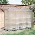 Living and Home Spacious 8 x 4 ft Lean-to Aluminum Greenhouse with Sliding Door for Naturing Plants 252x123.5x183.3cm