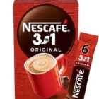 Nescafe 3In1 Instant Coffee 6 x 16g Sachets 96g