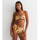 Gini London Multicoloured Tropical Print Bandeau Bikini Set