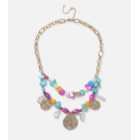 Freedom Multicoloured Gemstone and Coin Layered Necklace