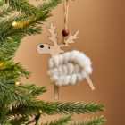 White Wool Reindeer Hanging Decoration