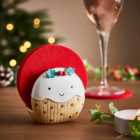 Set of 4 Hollie the Christmas Pudding Coasters and Holder