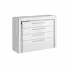 ARTE- N Arno Chest Of Drawers White Gloss / Silver