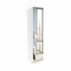ARTE- N Optima 57 1 Door Mirrored Wardrobe- White Matt/ White Gloss