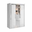 ARTE- N Arno 3 Door Wardrobe With Mirror In White Gloss