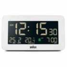 Braun Digital Alarm Clock With Date, Month And Temperature - White