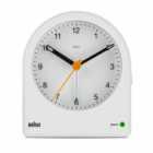 Braun Classic Analogue Alarm Clock With Snooze And Continuous Backlight - White
