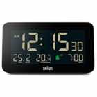 Braun Digital Alarm Clock w/ Date, Month And Temp - Black