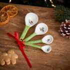 Set of 4 Winter Robin Ceramic Measuring Spoons