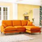 Artemis Home Duval Large Right Hand Facing Velvet Corner Sofa - Burnt Orange