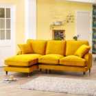 Artemis Home Duval Left Hand Facing Velvet Corner Sofa - Mustard