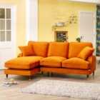 Artemis Home Duval Left Hand Facing Velvet Corner Sofa - Burnt Orange