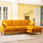 Artemis Home Duval Large Right Hand Facing Velvet Corner Sofa - Mustard