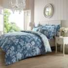 Holly Willoughby Bryony Blue Reversible Duvet Cover and Pillowcase Set