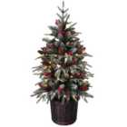100cm Kensington Pre Lit Potted Spruce Artificial PE Christmas Tree By The Christmas Centre