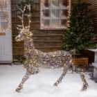 1.4M Grey Wicker Outdoor Light Up Christmas Reindeer Stag with 330 White or Warm White LEDs