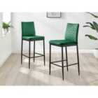 Furniture Box 2x Milan Kitchen Bar Stools - Green/Black
