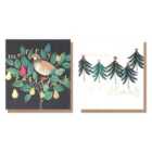 Caroline Gardner Partridge/Trees Christmas Card Pack 8 per pack