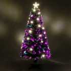 6ft (180cm) Green Fibre Optic Christmas Tree with Warm White LED Lights