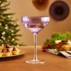 Purple Lustre Ribbed Cocktail Glass