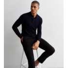 Only & Sons Navy Long Sleeve Polo Top