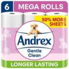 Andrex Gentle Clean MEGA Toilet Roll 6 per pack