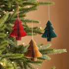 Pack of 3 Traditional Paper Trees Hanging Decorations