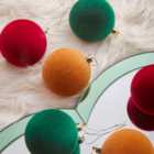 Pack of 6 Flocked Baubles