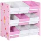 ZONEKIZ Storage Unit with 9 Removable Storage Baskets For Nursery Playroom - Pink