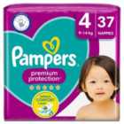 Pampers Premium Protection Size 4, 37 Nappies, 9kg - 14kg, Essential Pack 37 per pack
