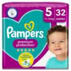 Pampers Premium Protection Size 5, 32 Nappies, 11kg - 16kg, Essential Pack 32 per pack