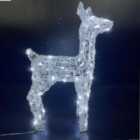 60CM Soft Acrylic Light Up Christmas Reindeer Baby Fawn with 90 White or Warm White LEDs
