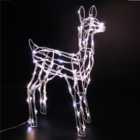 60CM White Wire Light Up Christmas Reindeer Baby Fawn with 90 White or Warm White LEDs