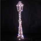 Christmas Grey Weave 1.8m Lamp Post with 200 White-Warm White Twinkling LED Lights