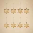 Pack of 8 Gold Star Baubles