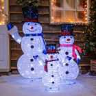 Christmas Pop-Up Set of 3 Snowman Family with 270 White LED Lights