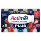 Actimel Plus Strawberry & Pomegranate Twist 8 x 100g