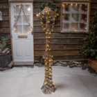 Christmas Grey Weave 1.5m Lamp Post with 170 White-Warm White Twinkling LED Lights