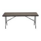 Living and Home Outdoor Rattan Plastic Folding Table Brown