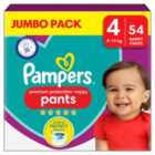 Pampers Premium Protection Nappy Pants Size 4, 54 Nappies Jumbo+ Pack 54 per pack