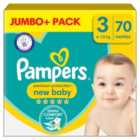 Pampers Premium Protection New Baby Size 3, 70 Nappies Jumbo+ Pack 70 per pack