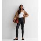 Tall Black Coated Leather-Look Lift & Shape Jenna Skinny Jeans