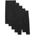 M&S Cotton Rich Plain Legging, 5 Pack, 2-7 Years, Black 