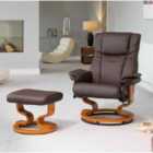 Artemis Home Calhoun Swivel Recliner With Massage And Heat - Brown