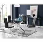Furniture Box Leonardo 4 Table and 4 Black Velvet Milan Chairs