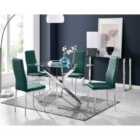 Furniture Box Leonardo 4 Table and 4 Green Velvet Milan Chairs