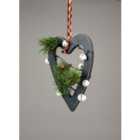Shatchi Wooden Hanging Decoration Heart Shape Green 18X1.2X23 CM